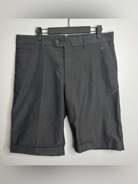 J. Lindeberg Golf Cuffed Hem Shorts Mens 32 Grey Performance